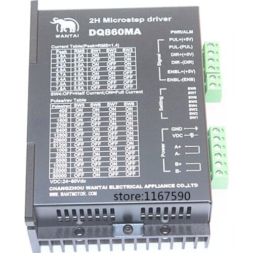 Hot selling! Wantai Stepper Motor Driver DQ860MA 80V 7.8A 256Micro CNC Router Mill Cut Laser Engraving Grind Foam Model Number