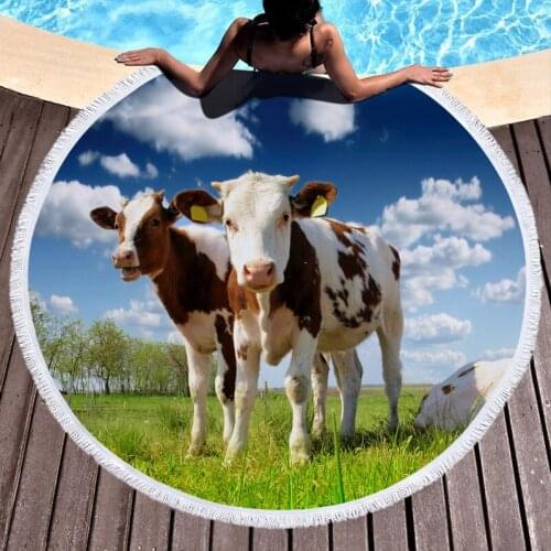Cute cow Microfiber towel strandlaken Pareo beach Fringed beach towel Towel beach Bath towel Bath towels microfiber towel Towel