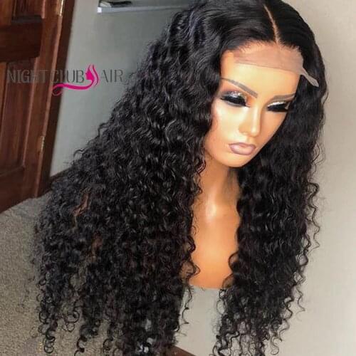 Night Club 30 Inch Wig Human Hair Pre Plucked Long Curly Lace Front Wigs 4x4 Curly Closure Wig For Women