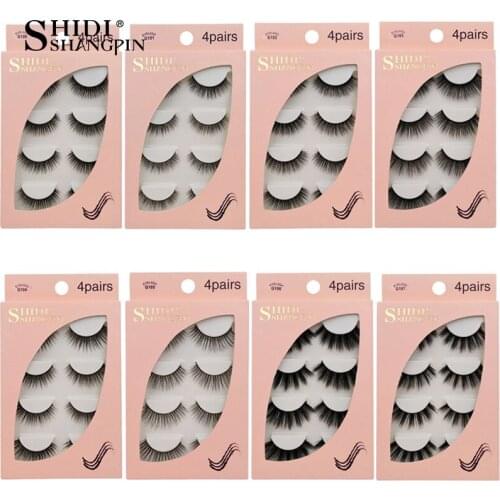 Mink eyelashes 3/4 pairs false eyelashes natural fluffy dramatic 3D lashes cilios mink eye lashes extension makeup faux cils