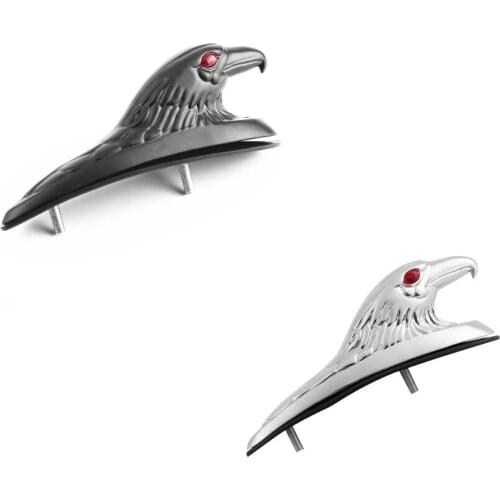 New Chrome Eagle Head Shape Design ATV Front Fender Frame Ornament Front Fender Accent Piece for Motorcycle Motorbike Car Bonnet