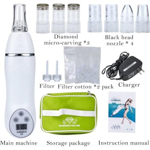 Portable 7 Tip Skin Diamond Peeling Beauty Machine Massager Anti-aging Microdermabrasion Removal Scar Acne Pore Device Face Care