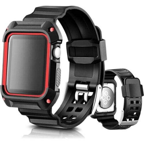 Shockproof Protective Case Watchband for Apple Watch Series 5/4/3/2/1 44mm 40mm 42mm 38mm Strap For iwatch Accessories