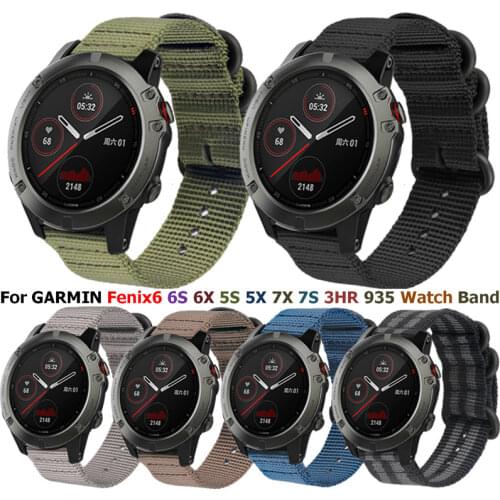 COMLYO 26mm Sport Watch Band for Garmin Fenix 6X/3HR/5X//D2 Charlie Strap Nylon Watchband for Garmin Fenix 5X Watch