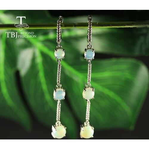 4.5ct Long Natural Opal Earring natural Ethiopian Opal gemstone 925 sterling silver fine jewelry for girls limited quantity