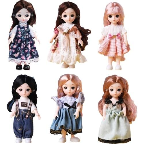 BJD Doll Moveable Ball Joint Nude doll Fut set Beautiful 3D Eyes Little Girl Pricess Dress Up Toy for Girls Gift Baby Dolls