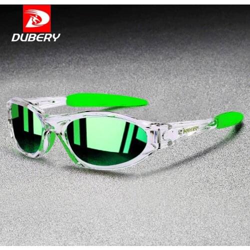 DUBERY Mens Sports Sunglasses Polarized Fishing Driving Sun Glasses Oval Glasses Goggles Male Shades Green Mirror UV Protection