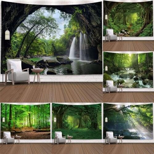 Boho Decoration Home Natural Forest Large Wall Hanging Hippie Wall Hanging Aesthetic Room Decor Wall Tapestries Mandala Tapestry
