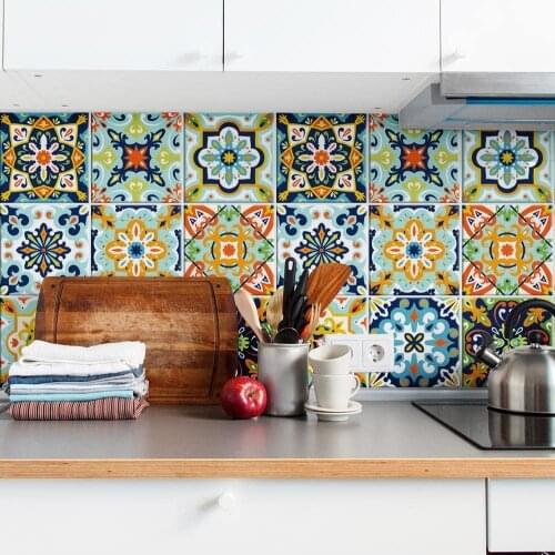 Pack of 24 PCs tile size 20x20 cm - Made in Italy PVC bathroom & kitchen Stickers Design - Cabrera