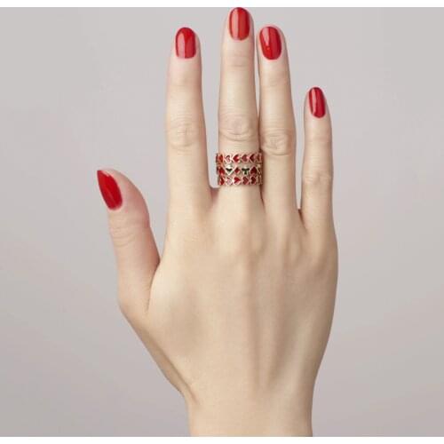 Vintage Colorful Peach Heart Ring Charm Harajuku Fashion Creative Cute Cool Punk For Women Girls Rings Jewelry Gifts 2021 New