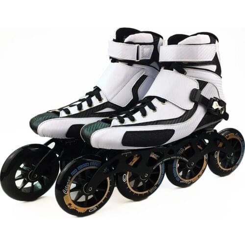 2020 High Ankle Speed Inline Skates Professional Marathon Skates Carbon Fiber White Shoes Kids Adults Racing Skating Patines