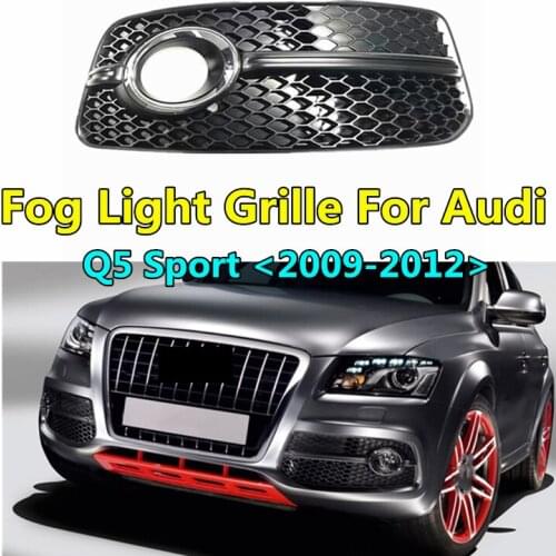 WL Car Facelift Bumper Racing Grills Fog Light Grille For Audi Q5 Sport Sline 2009 2010 2011 2012 Foglamp Frame 8R0807681E 682F