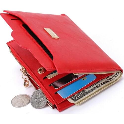 Bogesi High quality womens leather wallet with coin pocket moeny bag female removable card holder purse for ladies