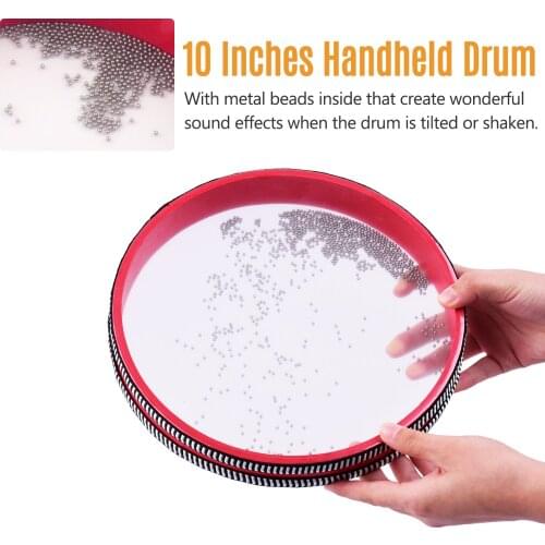 10 Inch Ocean Drum Wooden Handheld Sea Wave Drum Percussion Drum Gentle Sea Sound Musical Toy for Children