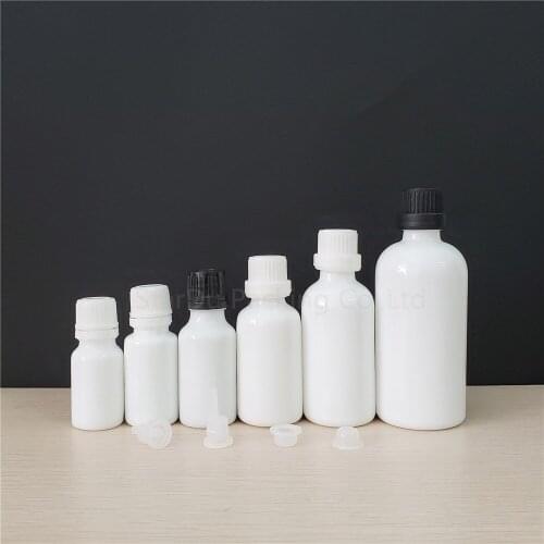 10ml 15ml 20ml 30ML 50ml 100ml white Glass Bottle, Vials Essential Oil Bottle with tamper evident cap Perfume bottles 100pcs/lot