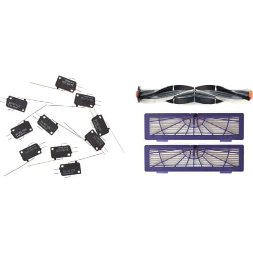 10 X Micro-Limit Switch Long Straight Hinge Arm SPDT Snap Action LOT & 1SET Roll Brush+Filters Kits For Neato Botvac