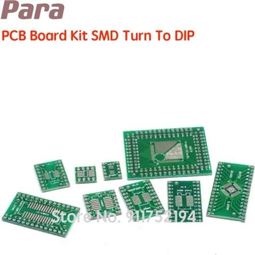 30PCS/LOT PCB Board Kit SMD Turn To DIP Adapter Converter Plate FQFP 32 44 64 80 100 HTQFP QFN48 SOP SSOP TSSOP 8 16 24 28 30PCS