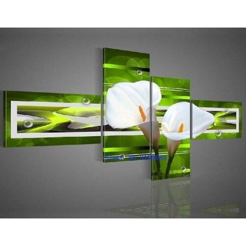 4 pcs 5d DIY Diamond Painting Cross Stitch flower lily 3d Diamond Embroidery Full Diamond Mosaic Crafts Needlework Magnolia