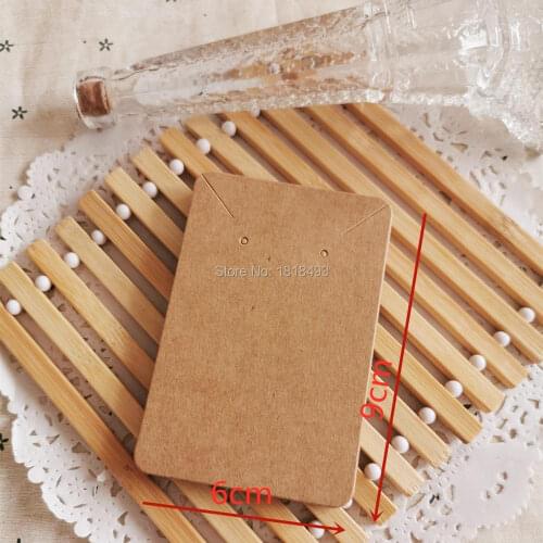 Free shipping stock blank retro earring tag 6x9cm 200 pcs a lot/kraft paper tag/jewerly card/hang tag/clothing label printing