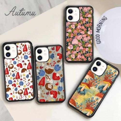 Enchanted Mushrooms Phone Case for iPhone 11 12 Pro Max mini X XR XS SE 2020 5 6S 7 8 Plus Samsung Galaxy S8 S9 S10 Cover shell