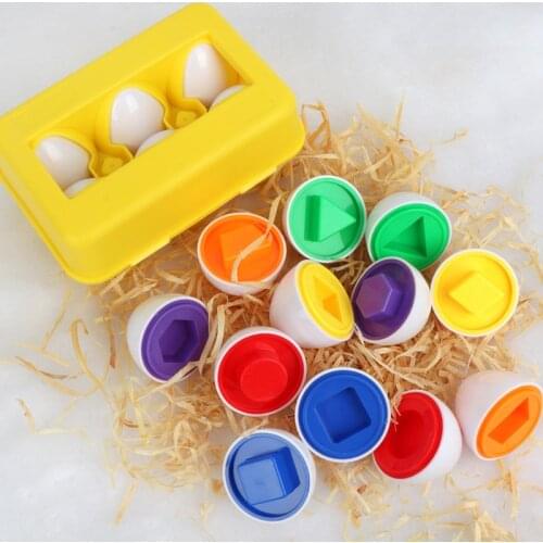Montessori Educational Matching Toys Baby Learning Smart Easter Egg Toys Color Shape Blocks Puzzle Training Fine Motor Skills
