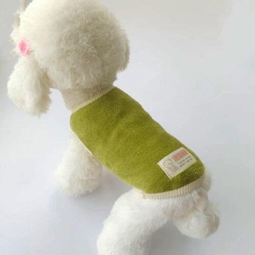 Breathable Comfortable Coral Fleece Flannel Pet Vest Solid Color Dog Vest Winter Warm Puppy Clothes Pet Supplies New Dog Costume