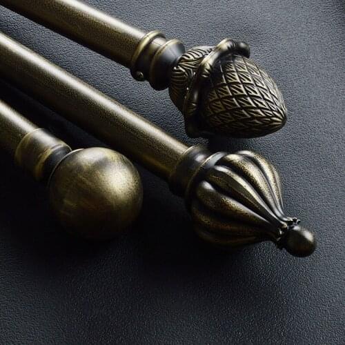 European retro rome rod single and double pole thick aluminum alloy decorate mute punch curtain track rod