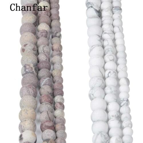 Matte Gross-flower Beads and Howlite Stone Round Beads for Natural stone Bracelet Making