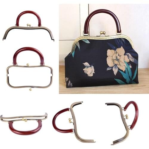 Fashion Purse Frame With Handle, Woman Handbag Frame With Wood Handle