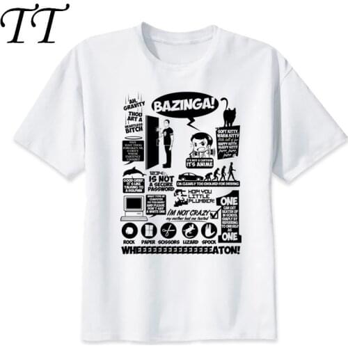 The Big Bang Theory TShirt men Summer O Neck white youth t shirt casual white print anime t-Shirts men funny top tees