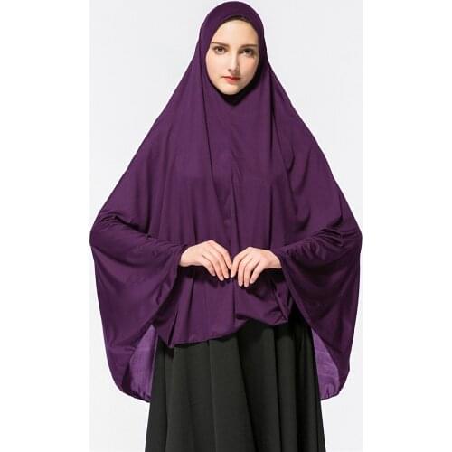 Newest Islamic Muslim Long Hijab Prayer Garment Women Turban Worship Service Head Scarf Solid Color Formal Jilbab Abaya Hijabs