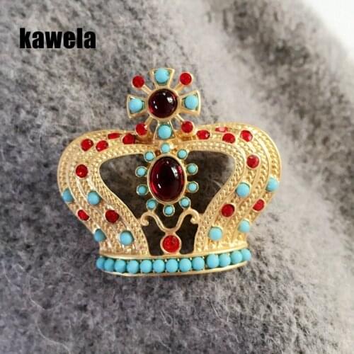New Crown Mixed Color Fashion Sweet Brooch