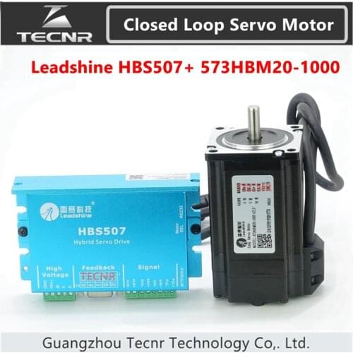 Orignal Leadshine Closed Loop driver kit 2NM HBS507 573HBM20-1000 3 phase servo motor with 1000 line encoder