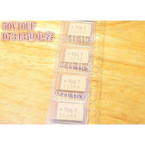 Original 20pcs/ 50V10UF 106T 10UF 50V D7343 D Tantalum Capacitor
