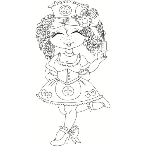 10x8 Nurse little fairy Transparent Clear Stamps Silicone Seals for DIY scrapbooking photo album Card Making