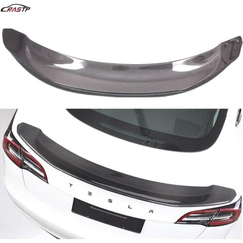 RASTP-Fit For Tesla MODEL3 Rear Wing Modification Model Surround Accessories Carbon Fiber Black Modified Decoration RS-LKT042
