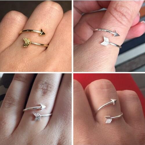 Sasusp Vintage Arrow Rings For Women Adjustable Size Finger Ring New Year Gifts For Kids Daughter Sister Friend 2020