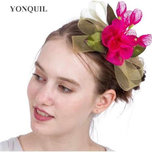 Sinamay Fascinators Hat With Beauty Flowwer Kentucky Derby Bridal Wedding Party Races Event NEW ARRIVAL 15 Colors