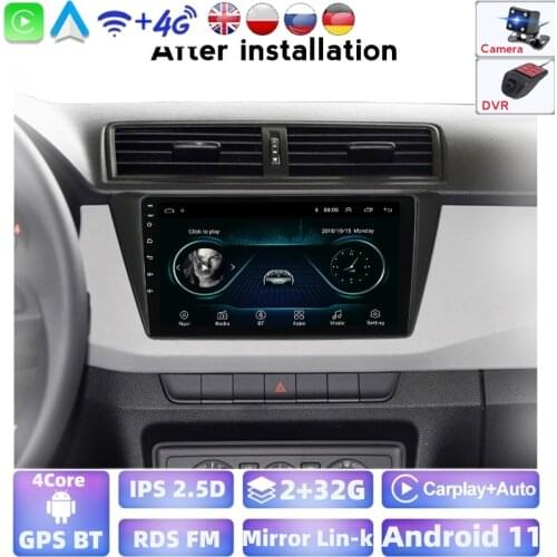 Android System GPS Radio For Skoda Fabia 2015 2016-2019 Multimedia BT IPSScreen Support DVR OBD Russian Carplay Rear View Camera