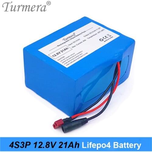 T Plug Lifepo4 Battery 12.8V 21Ah 4S3P 32700 with 40A Balanced BMS for Electric Boat and Uninterrupted Power Supply 12V Turmera