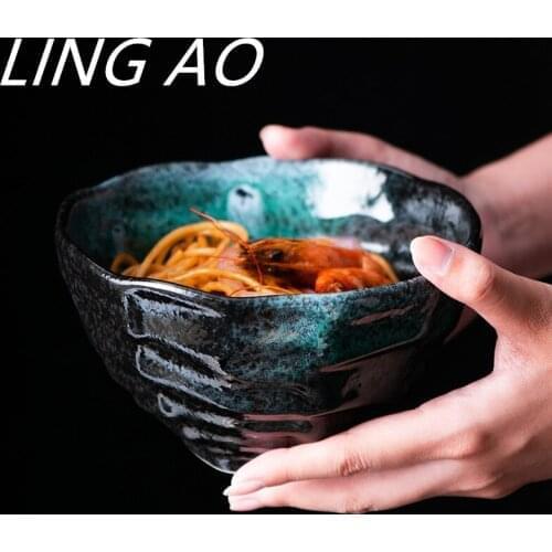 LingAo Japanese ceramic creative ramen, salad bowl