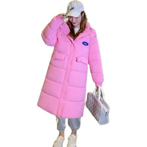 Women Winter Hooded Windproof Big Pocket Warm Long Coat Puffer Jacket Cotton Padded Parkas Outwear Overcoat