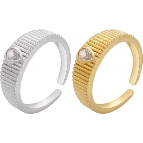 ZHUKOU New Gothic Style Opening Rings for Women Fashion Jewelry European and American water drop women rings wholesale VJ142