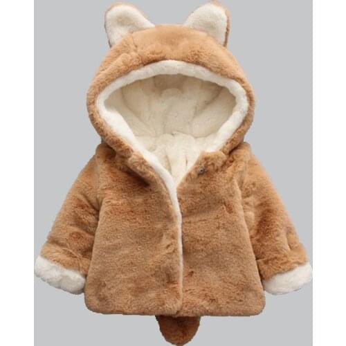 Winter baby Plus velvet Thick cotton coat Fashion Fluffy Cartoon 3D boys girls sweatshirts kids Warm Cashmere toddler clothing