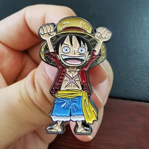 Monkey D Luffy Badge pirate warrior enamel Pin Japanese Monga inspired Jewelry