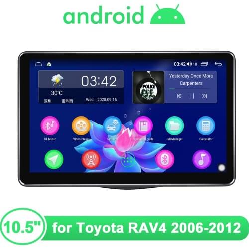 Radio 1 din Android 10.5'' Car Audio Tape Recorder Central Multimedia Player Car Intelligent System For Toyota RAV4 2006-2012