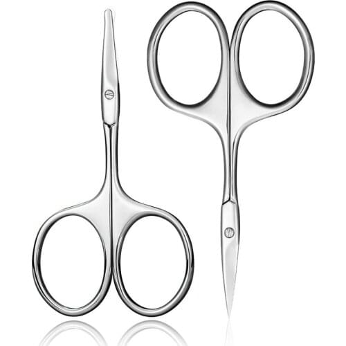 Professional Nail Scissor Manicure for Nails Eyebrow Nose Eyelash Cuticle Scissors Curved Pedicure Makeup Tools