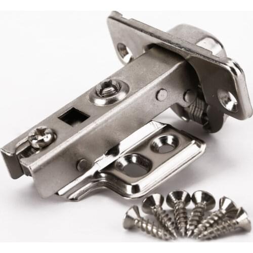 10 Pieces Of Soft Closing Full Cover Cabinet Hydraulic Door Hinge 60pc White Zinc Self-tapping Screw Closet Door Hinge