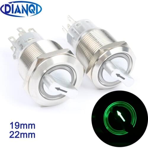 19mm 22mm 2NO2NC/1NO1NC metal rotary push button brass 2-3 position selector Switch Press Button Rotate button rotation Latching