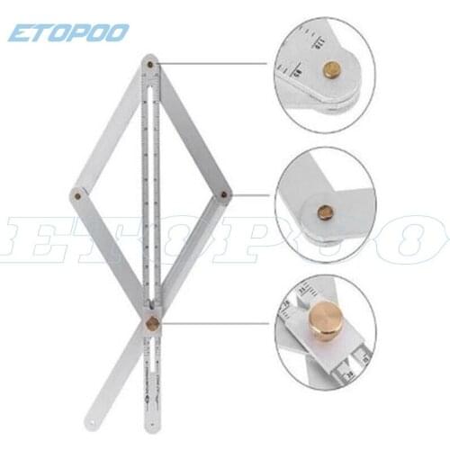 380mm Aluminum Alloy Diagonal Ruler Protractor Protractor Rotation Measuring Ruler Mechanic tool Craftsman Ruler Goniometer